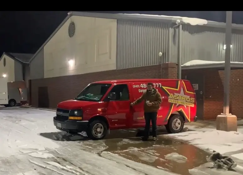 Astros Flood Recovery service van in Denton County TX